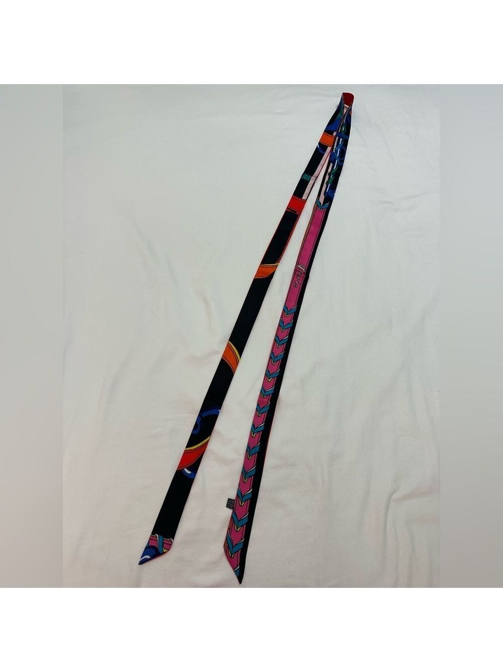 VIBRANT PARIS LONG SKINNY SCARF BANDEAU BELT HAIR BAG HANDLE TIE COLORFUL 78” - Picture 5 of 10